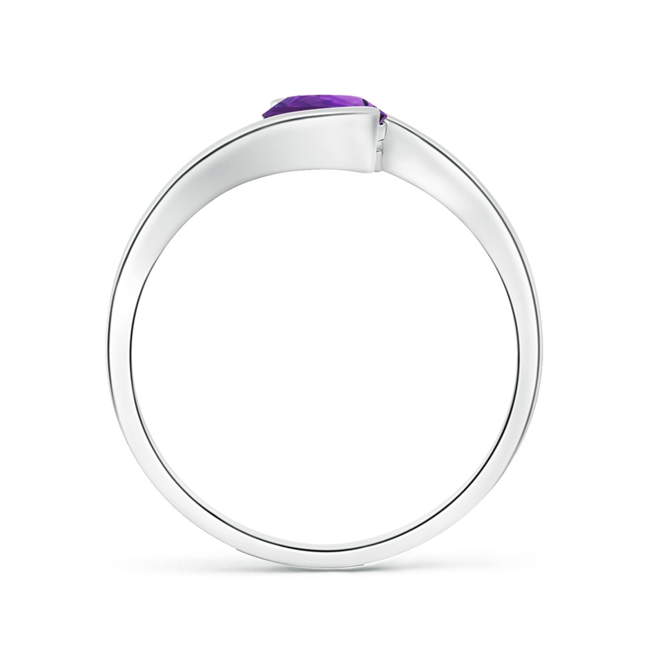 6mm AAAA Semi Bezel-Set Solitaire Round Amethyst Bypass Ring in White Gold side 199