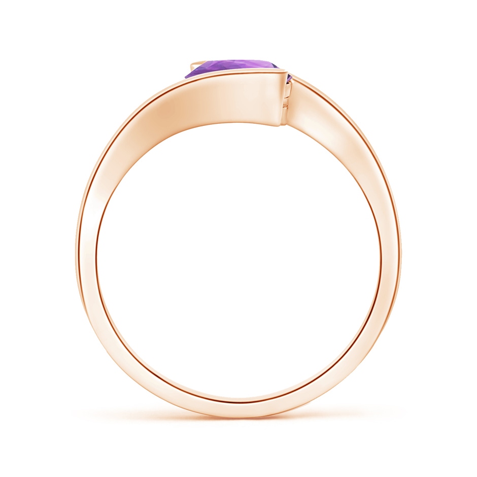 7mm A Semi Bezel-Set Solitaire Round Amethyst Bypass Ring in 18K Rose Gold side 199