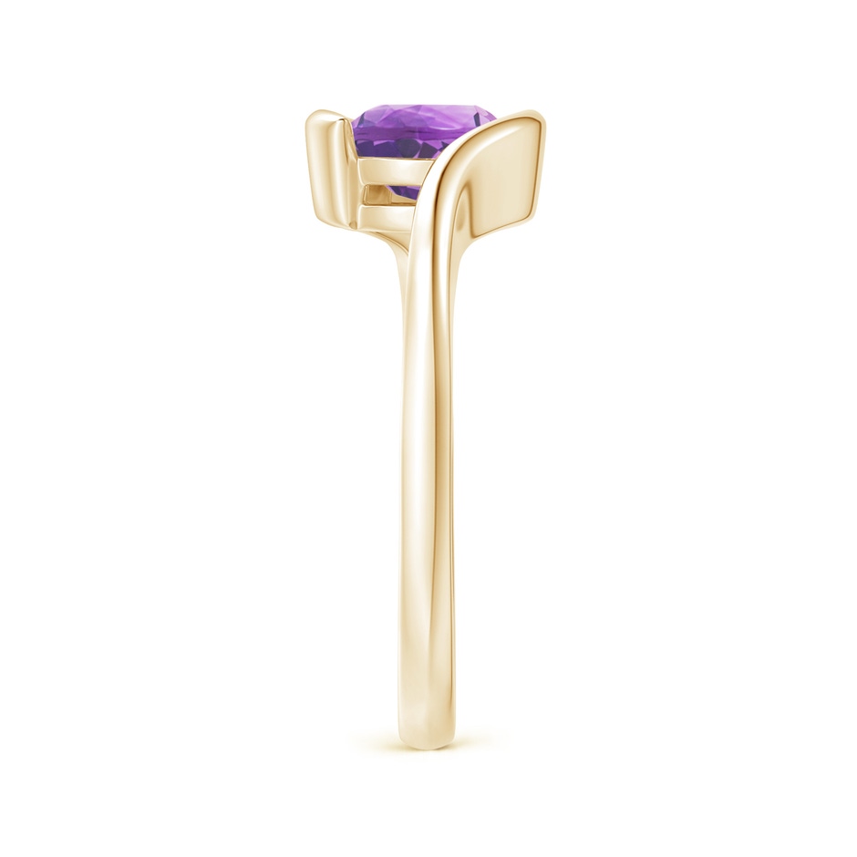 7mm A Semi Bezel-Set Solitaire Round Amethyst Bypass Ring in 18K Yellow Gold side 299