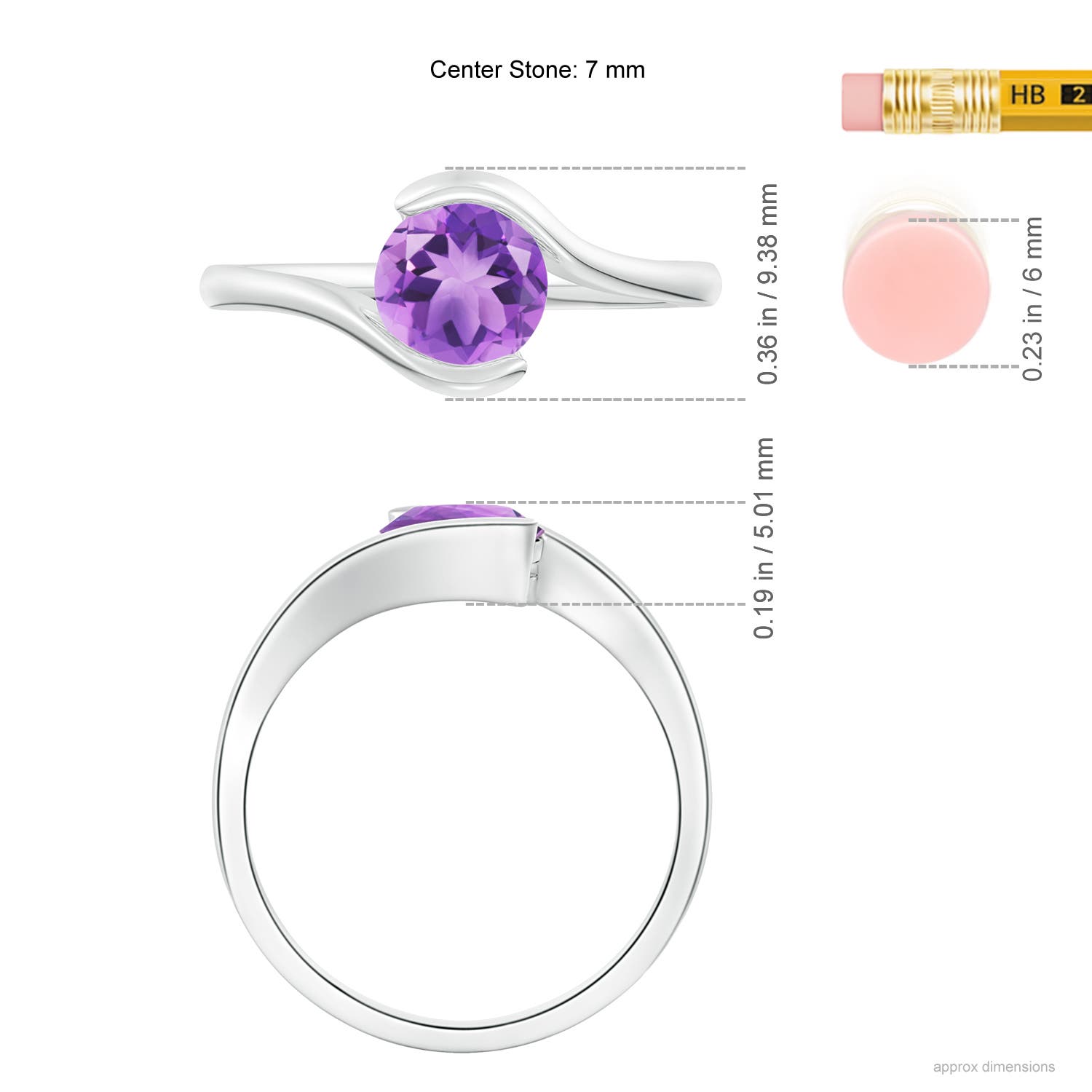 A - Amethyst / 1.15 CT / 14 KT White Gold