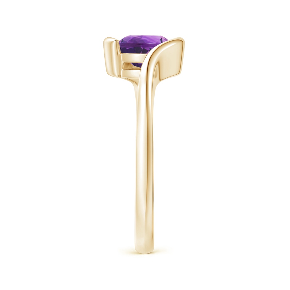7mm AAA Semi Bezel-Set Solitaire Round Amethyst Bypass Ring in 18K Yellow Gold side 299