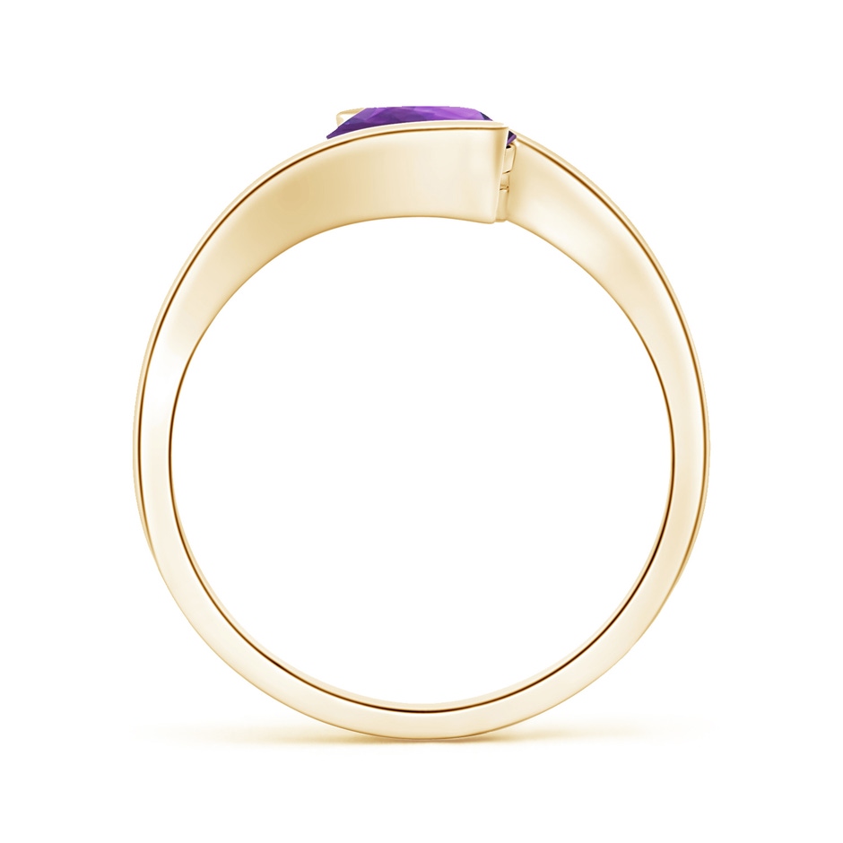 7mm AAA Semi Bezel-Set Solitaire Round Amethyst Bypass Ring in Yellow Gold side 199