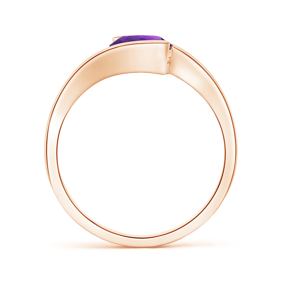 7mm AAAA Semi Bezel-Set Solitaire Round Amethyst Bypass Ring in Rose Gold side 199