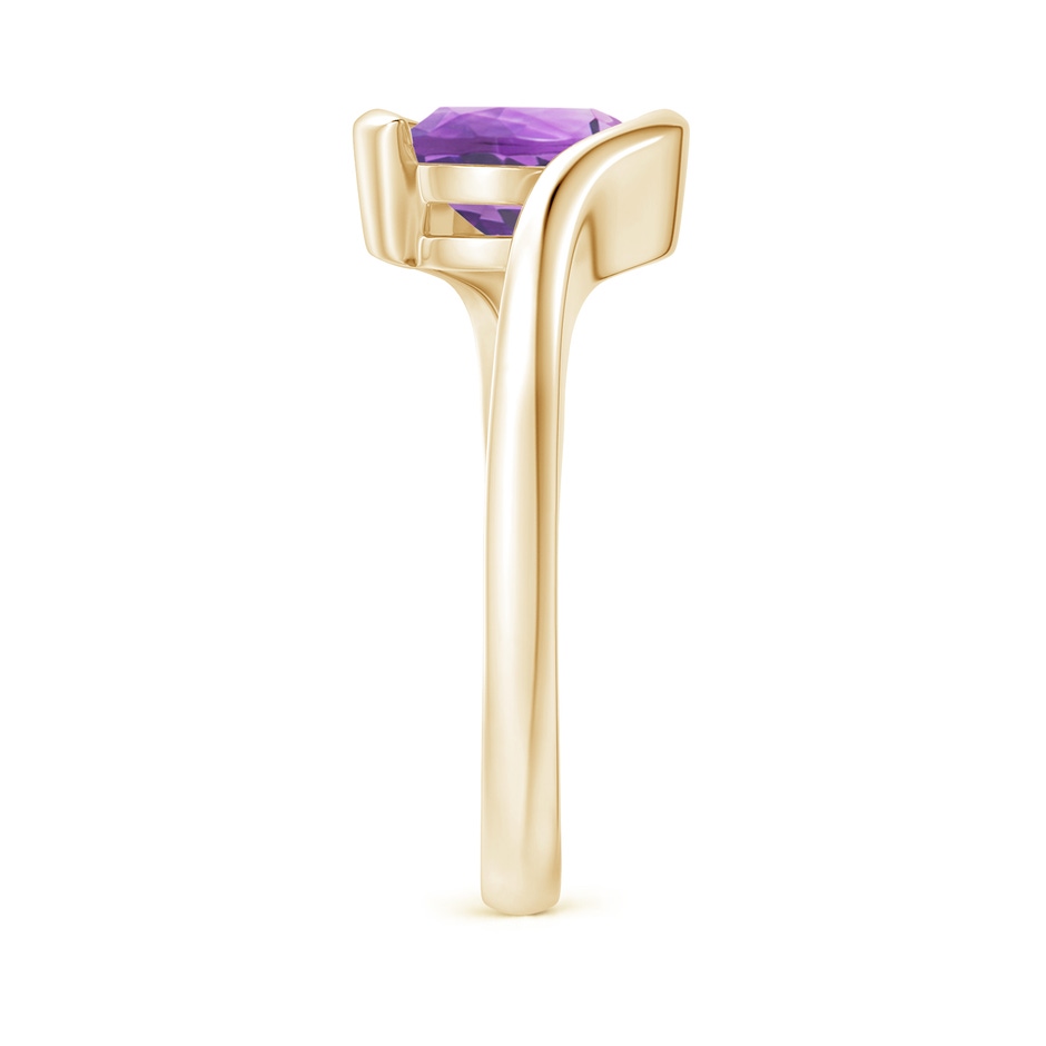 8mm A Semi Bezel-Set Solitaire Round Amethyst Bypass Ring in 18K Yellow Gold side 299