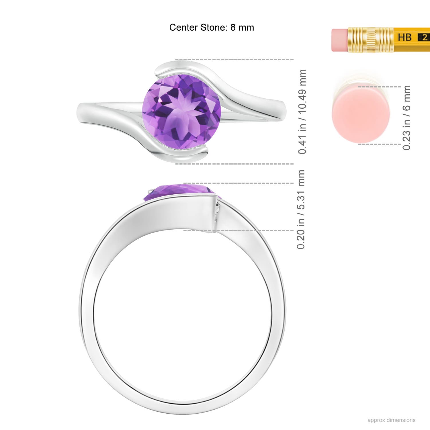 A - Amethyst / 1.7 CT / 14 KT White Gold