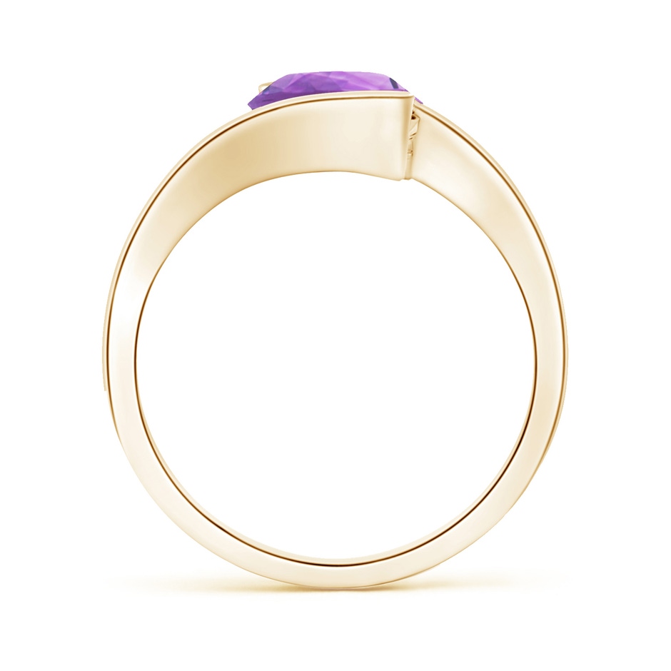 8mm A Semi Bezel-Set Solitaire Round Amethyst Bypass Ring in Yellow Gold side 199