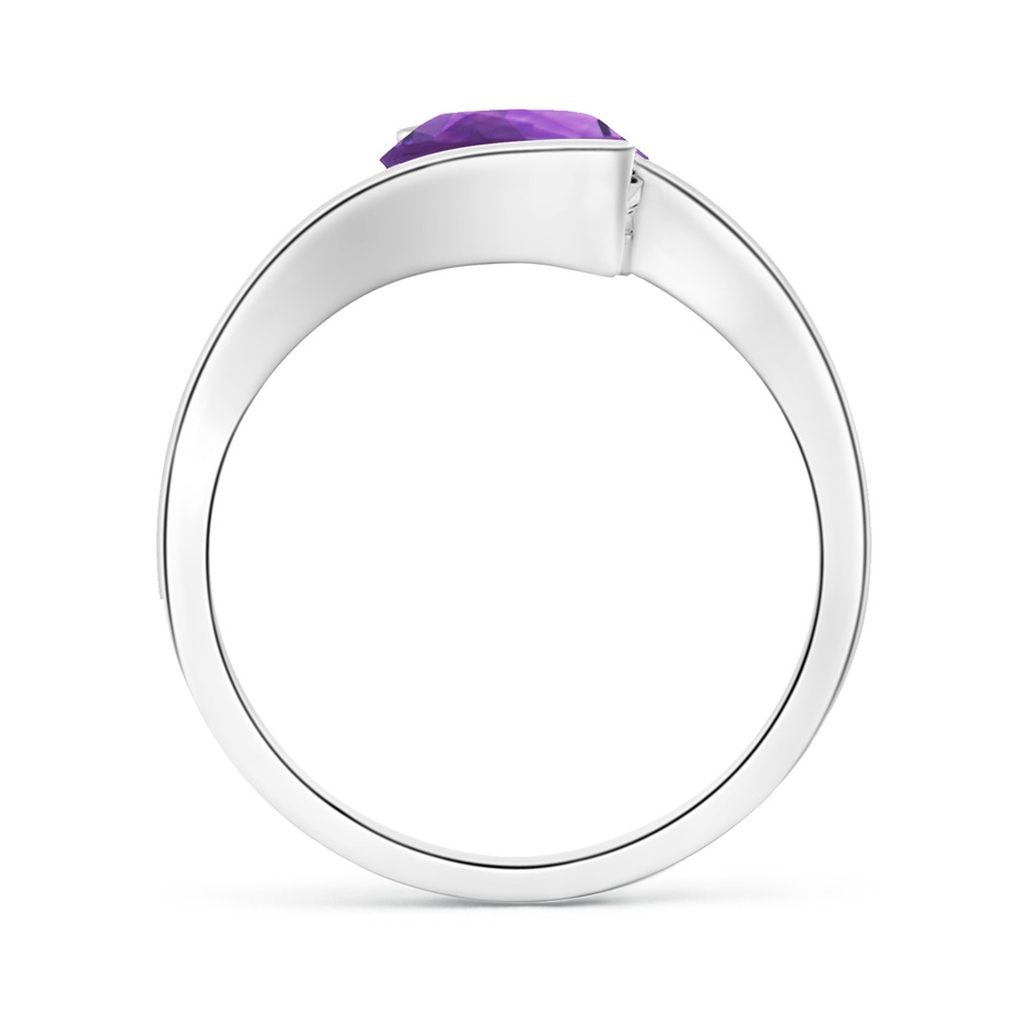 8mm AAA Semi Bezel-Set Solitaire Round Amethyst Bypass Ring in White Gold side 199
