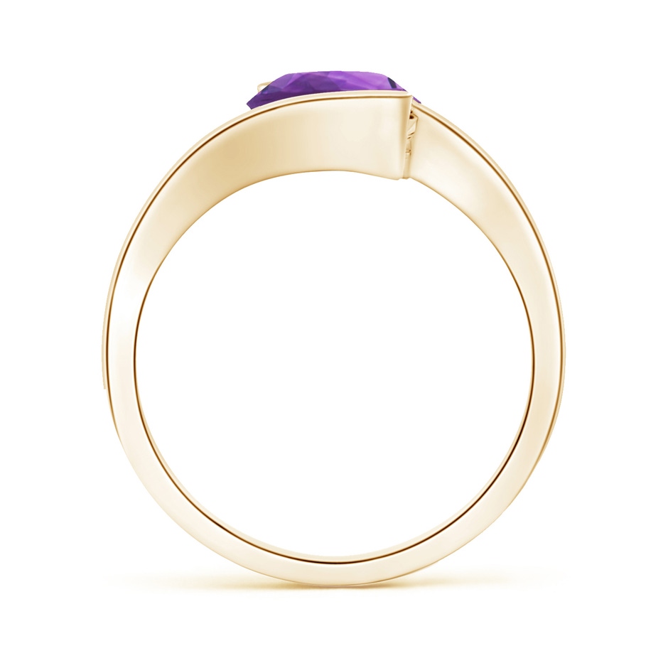 8mm AAA Semi Bezel-Set Solitaire Round Amethyst Bypass Ring in Yellow Gold side 199