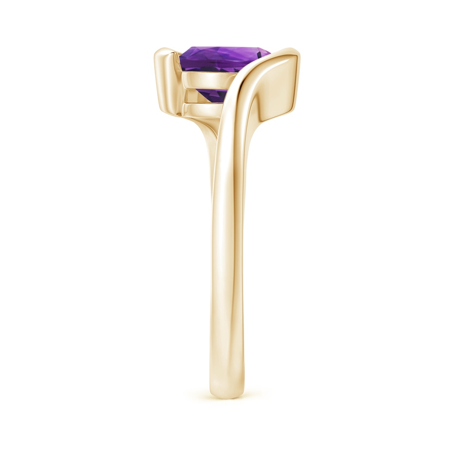 8mm AAAA Semi Bezel-Set Solitaire Round Amethyst Bypass Ring in 18K Yellow Gold side 299