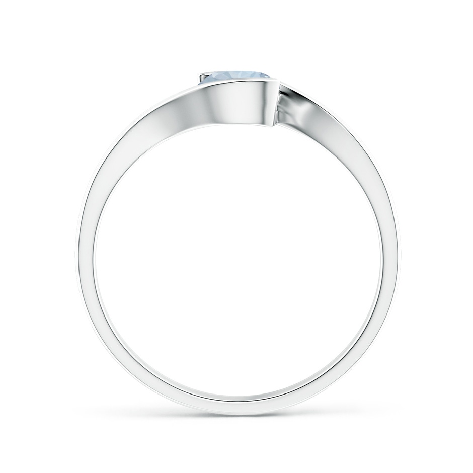 5mm A Semi Bezel-Set Solitaire Round Aquamarine Bypass Ring in White Gold side 199