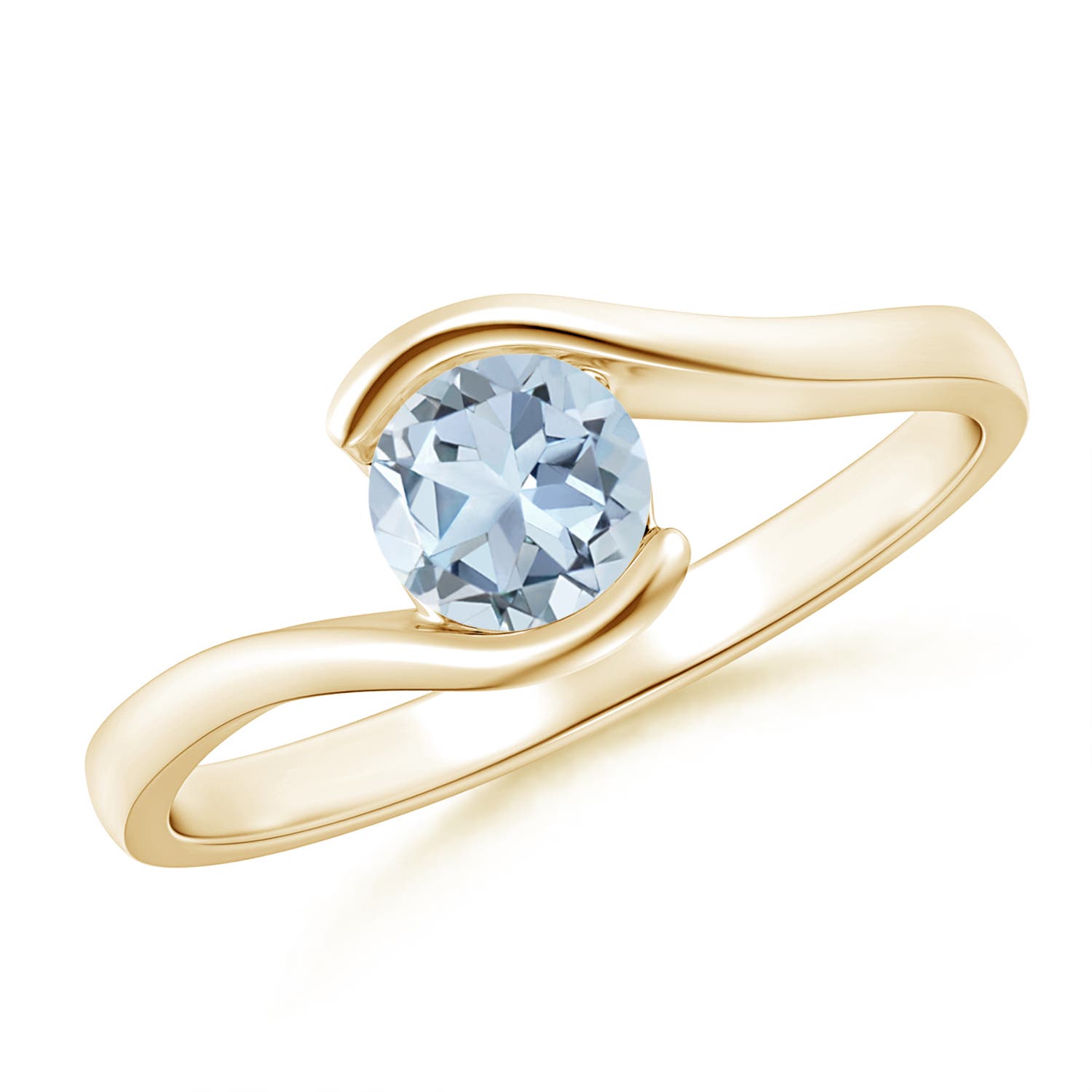 A - Aquamarine / 0.4 CT / 14 KT Yellow Gold