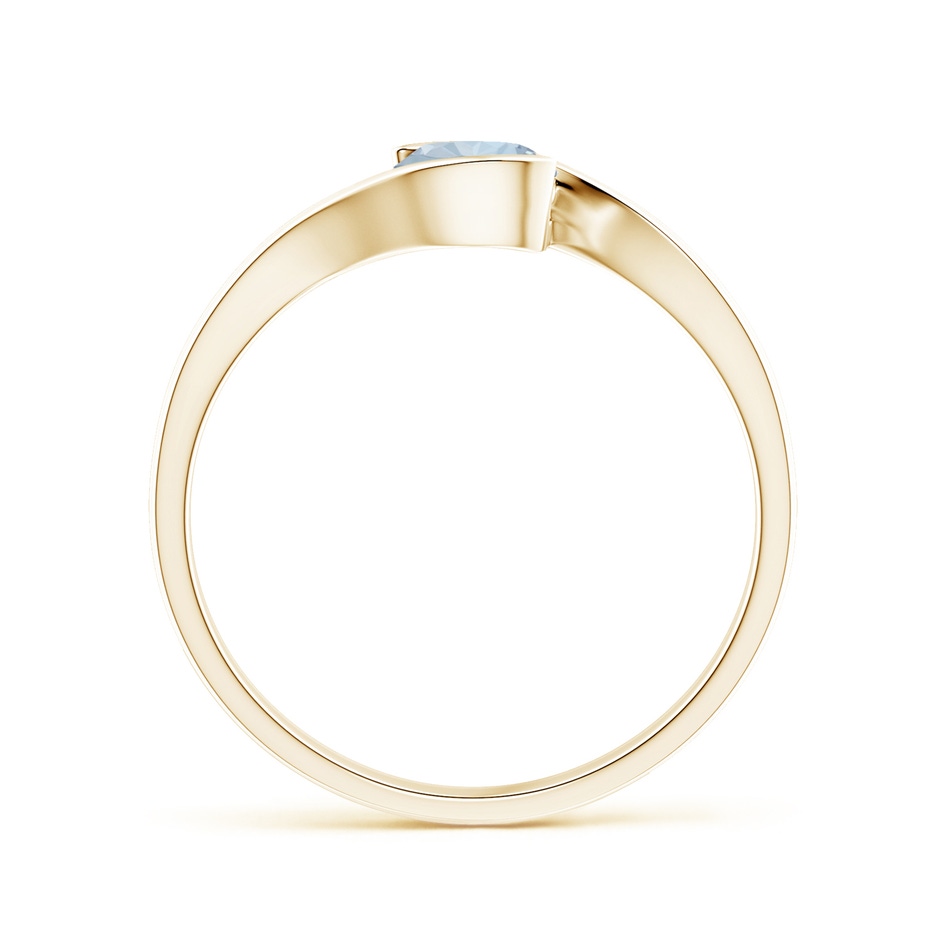 5mm A Semi Bezel-Set Solitaire Round Aquamarine Bypass Ring in Yellow Gold side 199