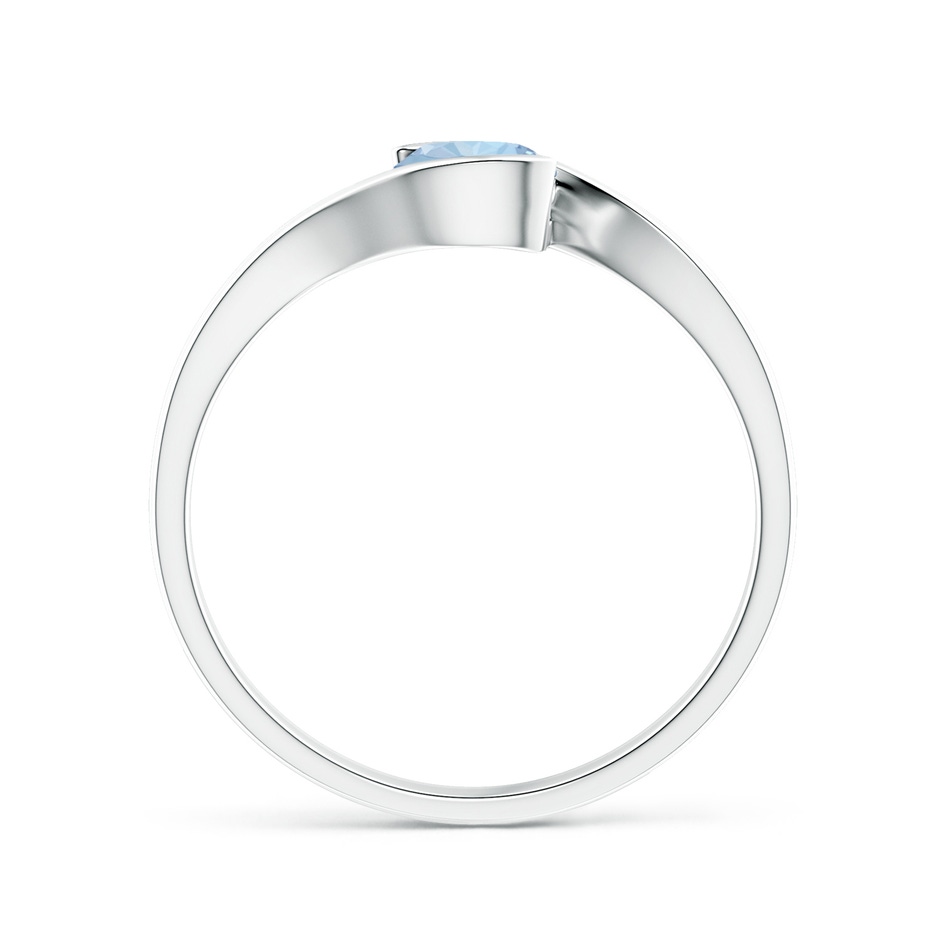 5mm AA Semi Bezel-Set Solitaire Round Aquamarine Bypass Ring in White Gold side 199