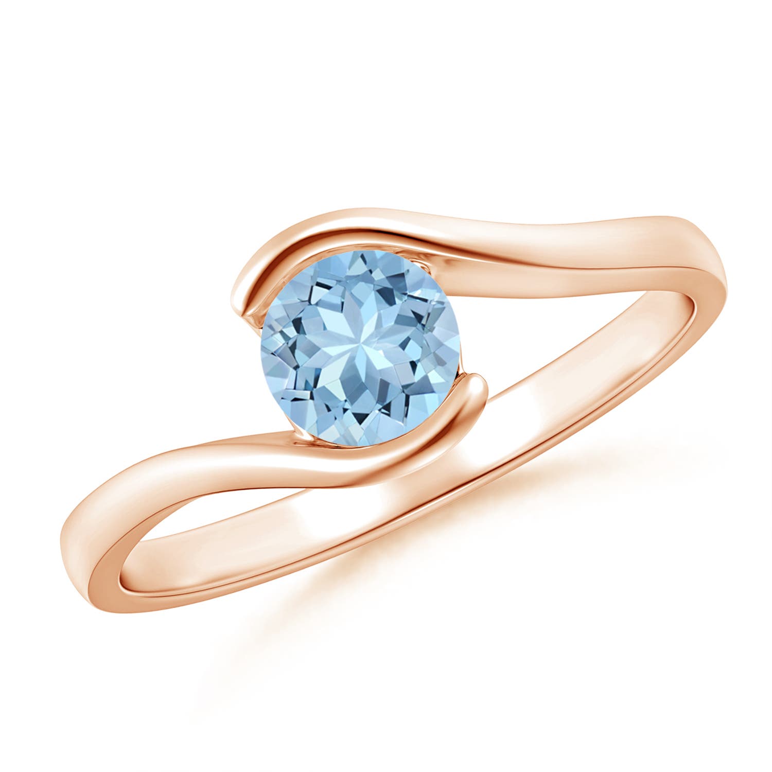 AAA - Aquamarine / 0.4 CT / 14 KT Rose Gold