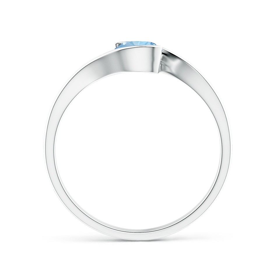 5mm AAA Semi Bezel-Set Solitaire Round Aquamarine Bypass Ring in White Gold side 199