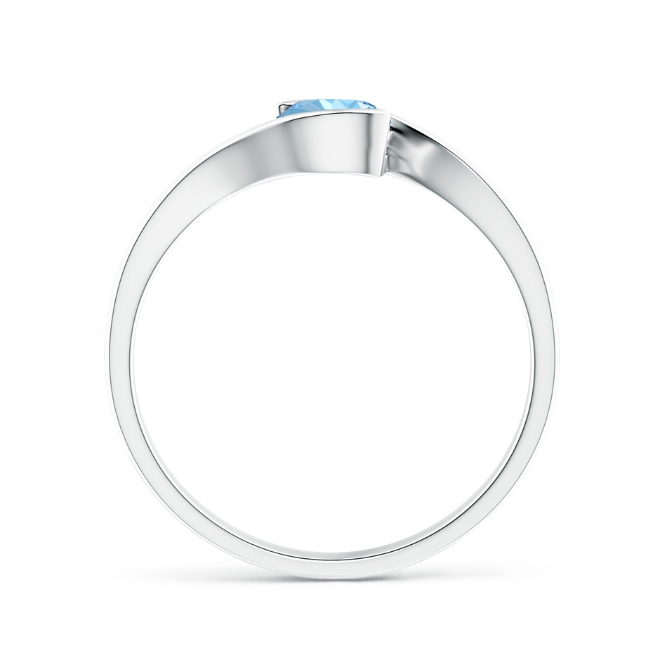 5mm AAAA Semi Bezel-Set Solitaire Round Aquamarine Bypass Ring in P950 Platinum side 199