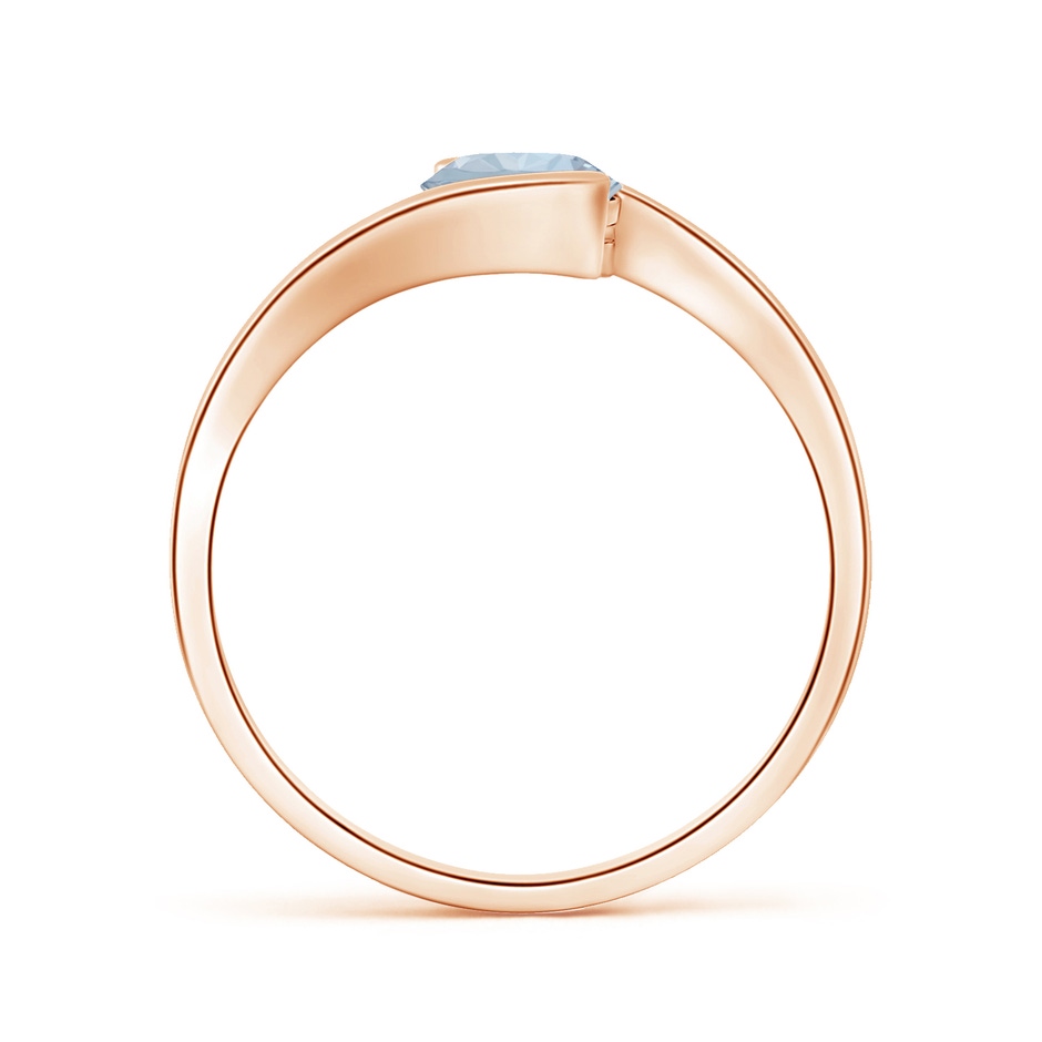 6mm A Semi Bezel-Set Solitaire Round Aquamarine Bypass Ring in Rose Gold side 199