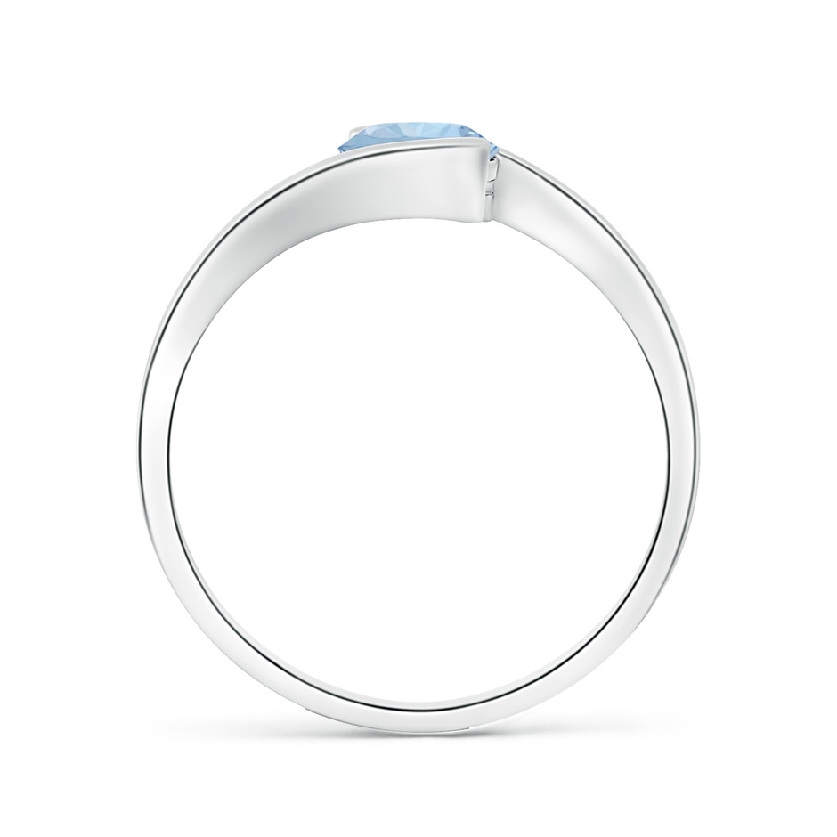 6mm AA Semi Bezel-Set Solitaire Round Aquamarine Bypass Ring in White Gold side 199