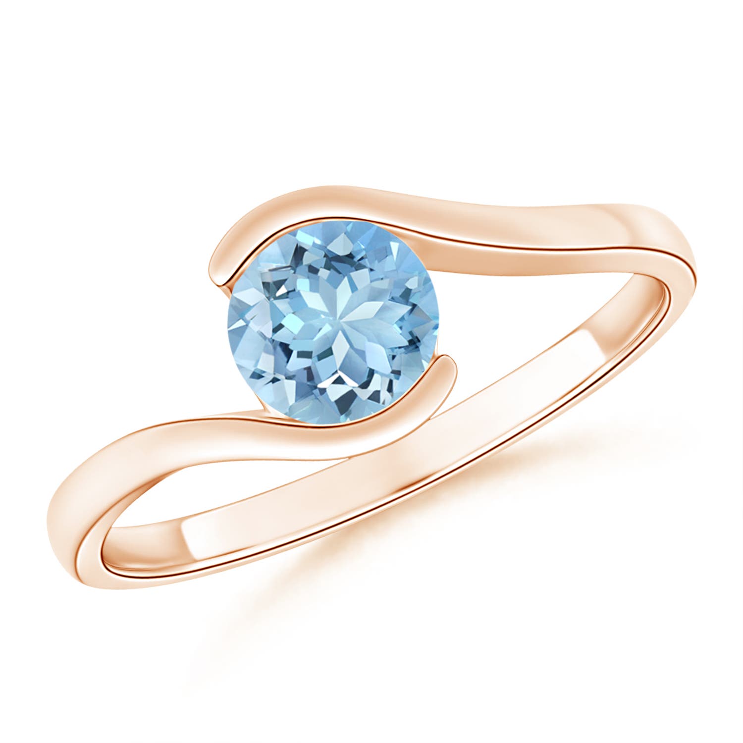 AAAA - Aquamarine / 0.72 CT / 14 KT Rose Gold