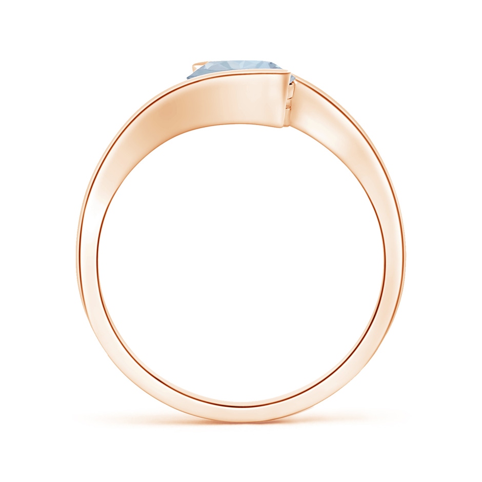 7mm A Semi Bezel-Set Solitaire Round Aquamarine Bypass Ring in Rose Gold side 199