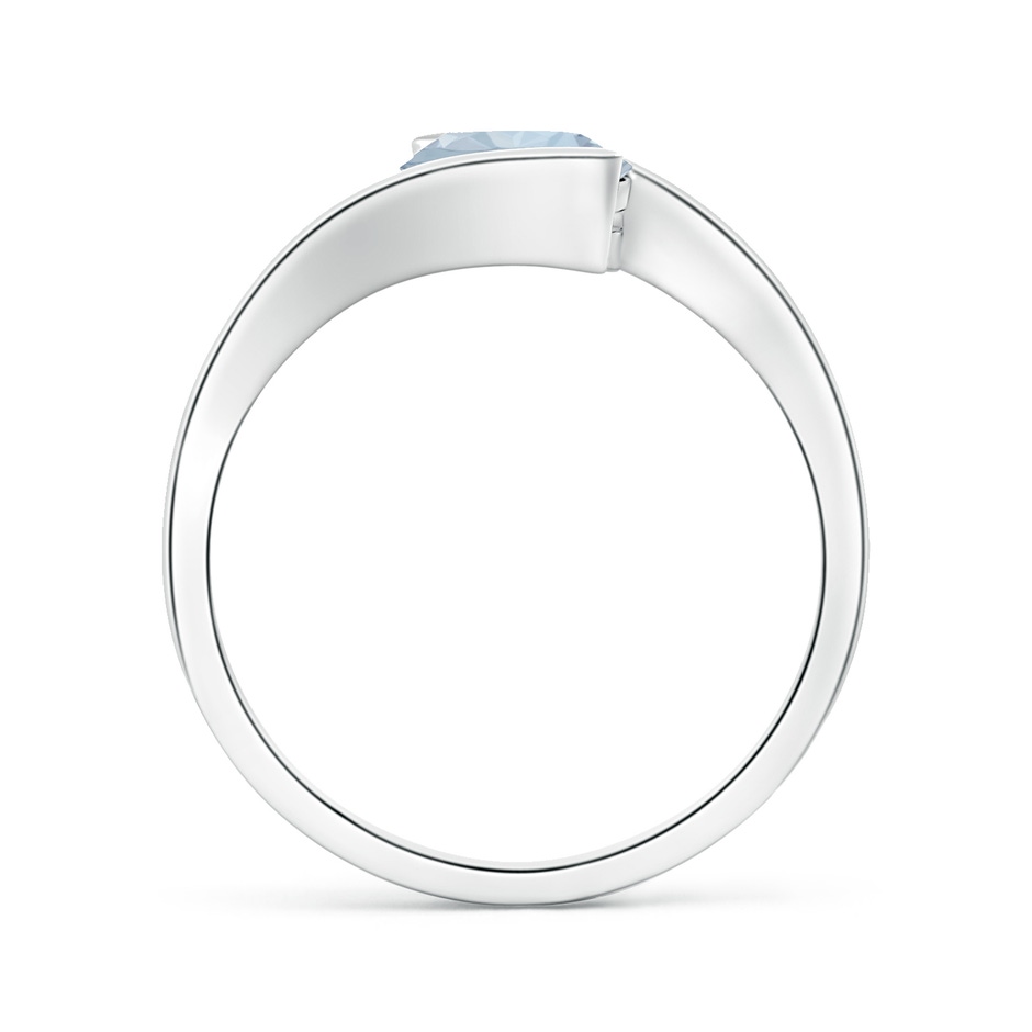 7mm A Semi Bezel-Set Solitaire Round Aquamarine Bypass Ring in White Gold side 199