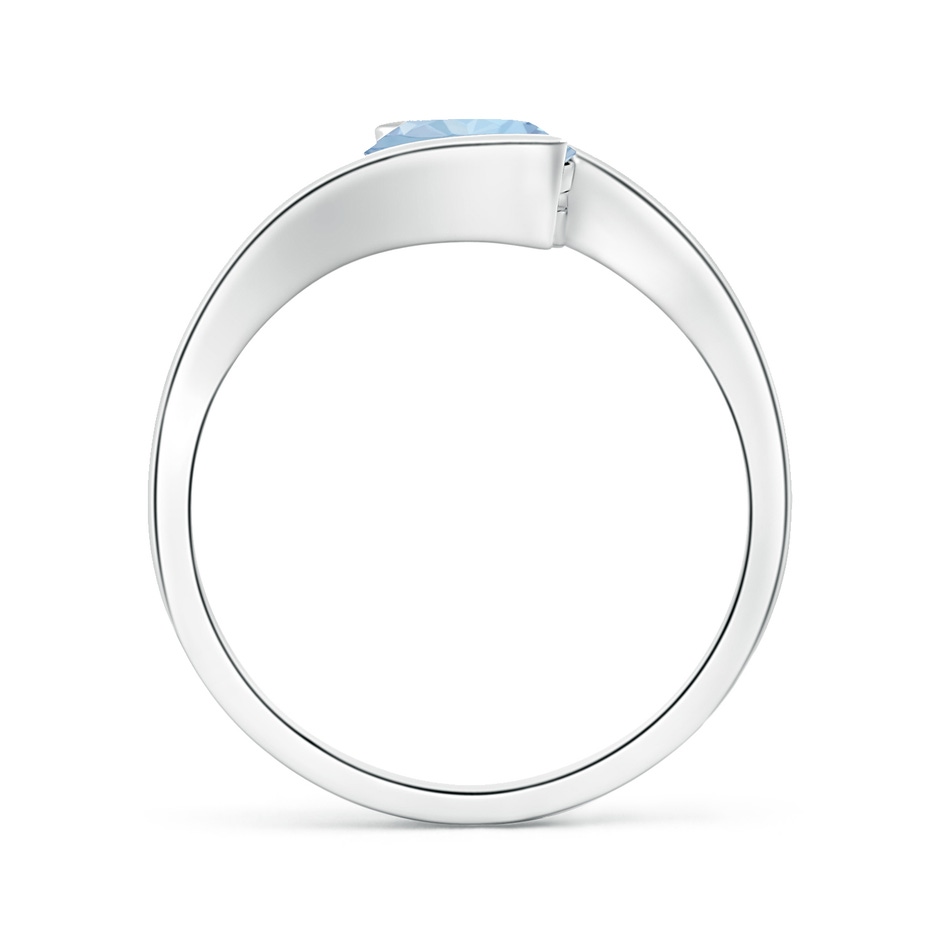 7mm AA Semi Bezel-Set Solitaire Round Aquamarine Bypass Ring in White Gold side 199