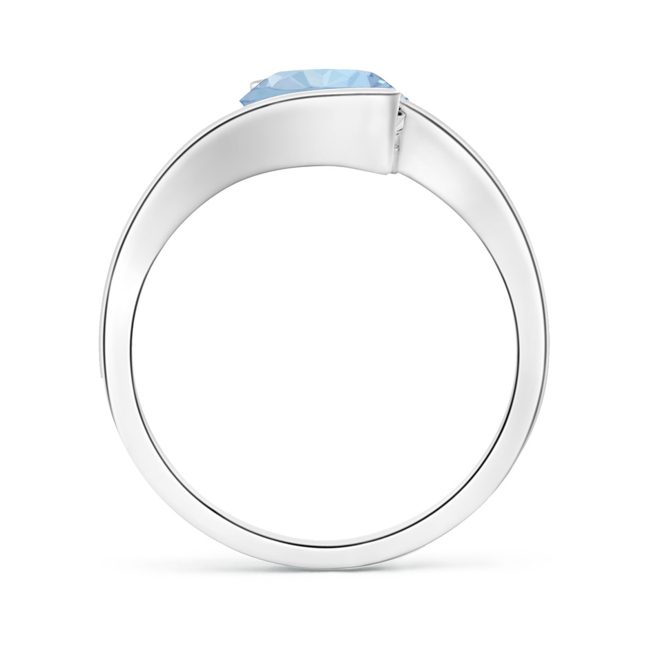 8mm AA Semi Bezel-Set Solitaire Round Aquamarine Bypass Ring in White Gold side 199