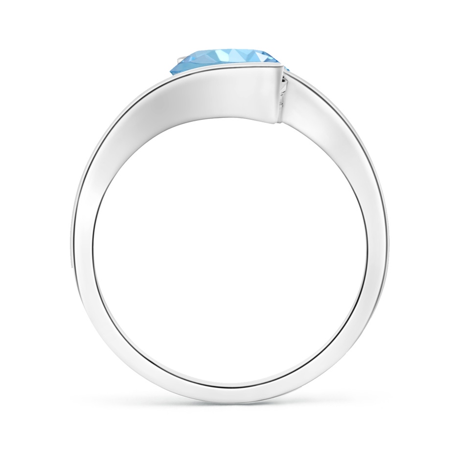 8mm AAAA Semi Bezel-Set Solitaire Round Aquamarine Bypass Ring in White Gold side 199