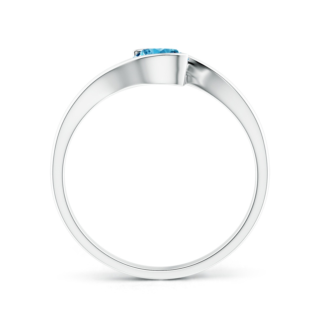 5.1mm AAAA Semi Bezel-Set Solitaire Round Fancy Intense Blue Diamond Bypass Ring in P950 Platinum - side 199
