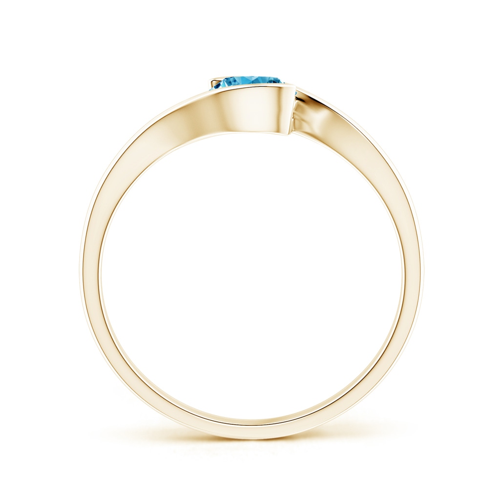 5.1mm AAAA Semi Bezel-Set Solitaire Round Fancy Intense Blue Diamond Bypass Ring in Yellow Gold - side 199