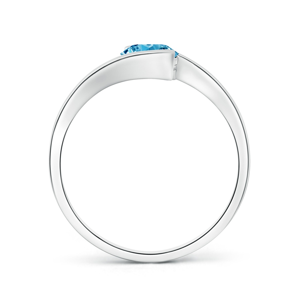 6.4mm AAAA Semi Bezel-Set Solitaire Round Fancy Intense Blue Diamond Bypass Ring in White Gold - side 199