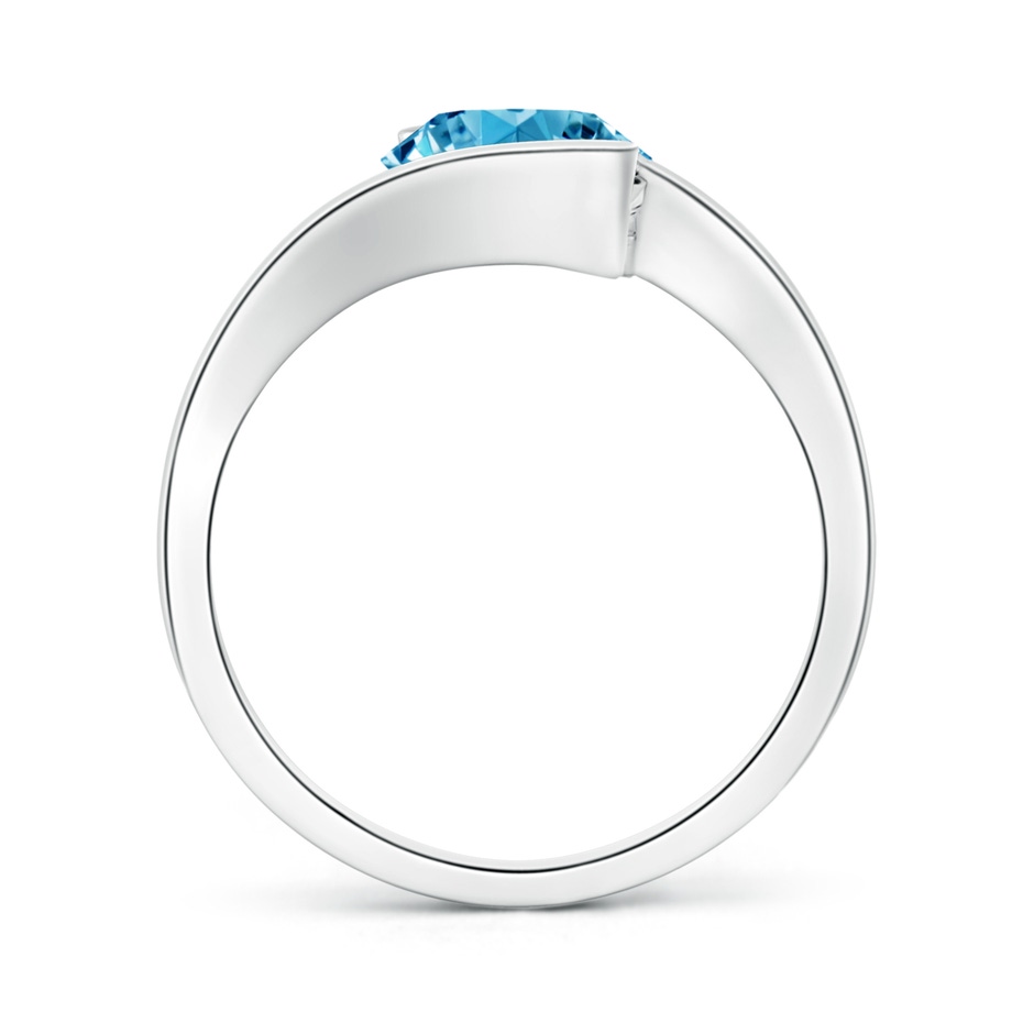 8.1mm AAAA Semi Bezel-Set Solitaire Round Fancy Intense Blue Diamond Bypass Ring in White Gold side 199