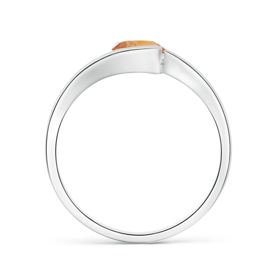 5.5mm AA Semi Bezel-Set Solitaire Round Citrine Bypass Ring in White Gold side 1