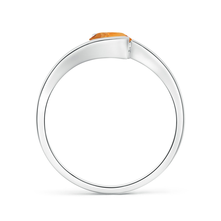 5.5mm AAA Semi Bezel-Set Solitaire Round Citrine Bypass Ring in White Gold side 1