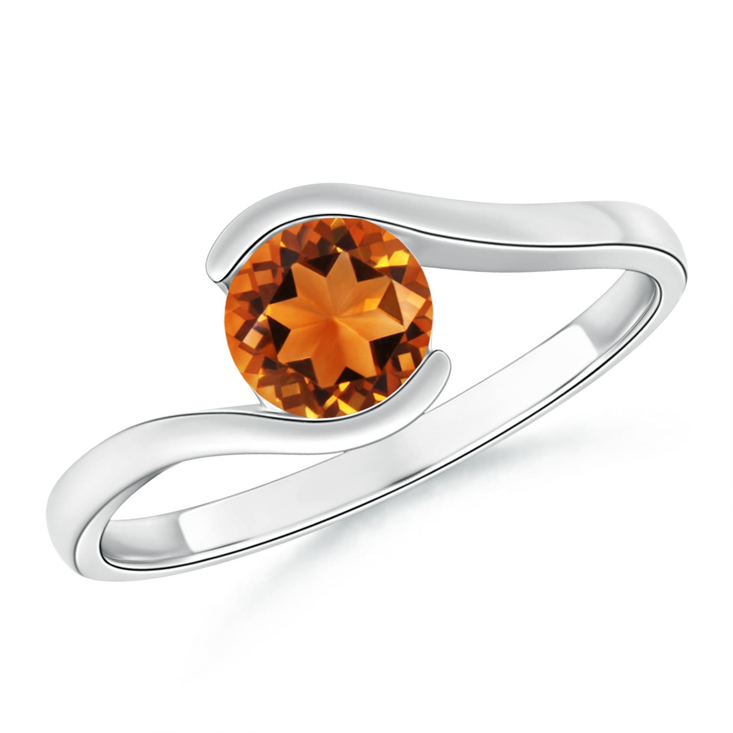 AAAA - Citrine / 0.6 CT / 14 KT White Gold