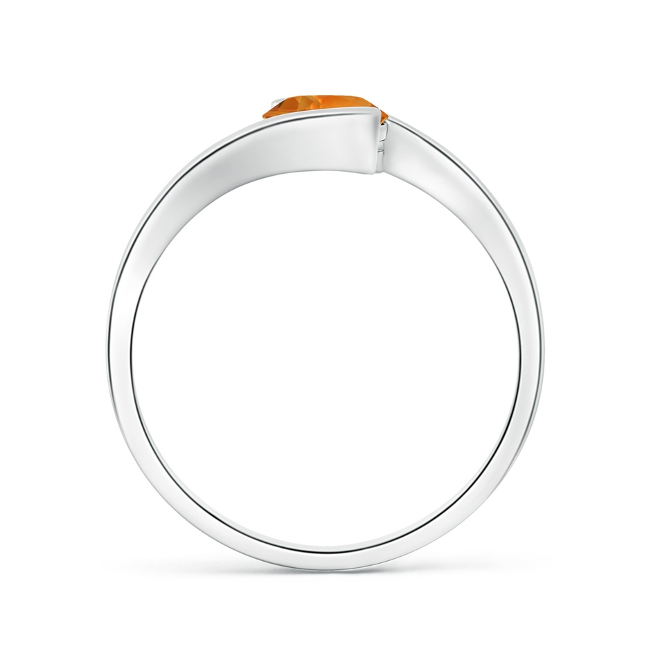 5.5mm AAAA Semi Bezel-Set Solitaire Round Citrine Bypass Ring in White Gold side 1