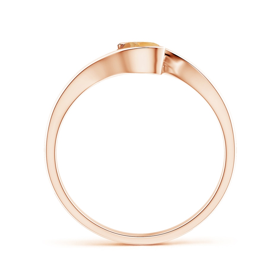 5mm A Semi Bezel-Set Solitaire Round Citrine Bypass Ring in Rose Gold side 1