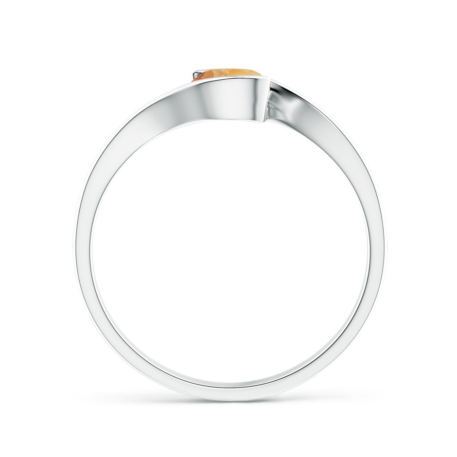 5mm A Semi Bezel-Set Solitaire Round Citrine Bypass Ring in White Gold side 1