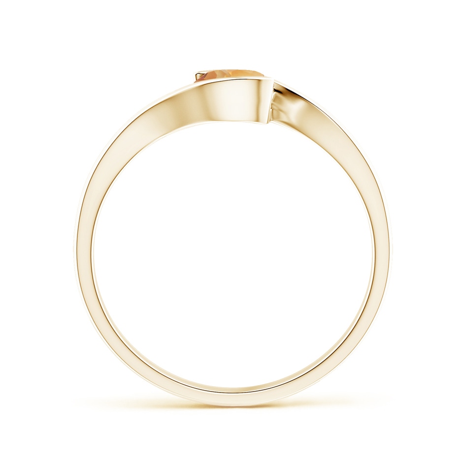 5mm A Semi Bezel-Set Solitaire Round Citrine Bypass Ring in Yellow Gold side 1