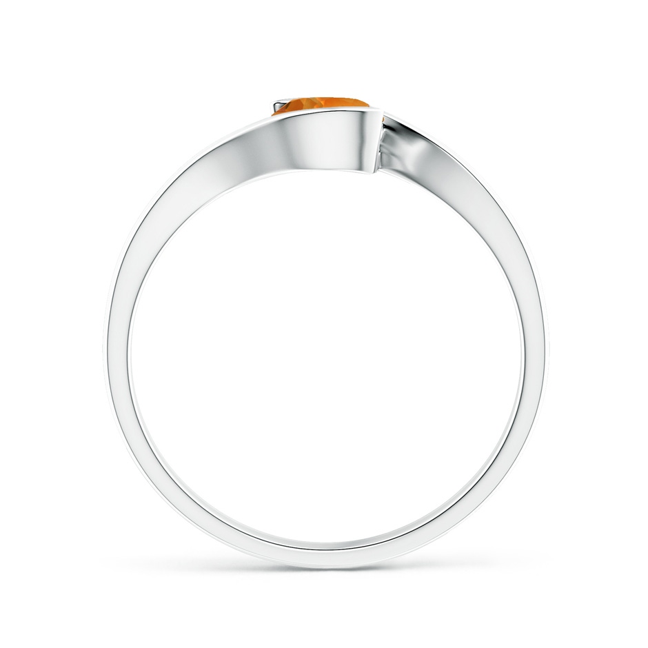 5mm AAAA Semi Bezel-Set Solitaire Round Citrine Bypass Ring in White Gold side 1