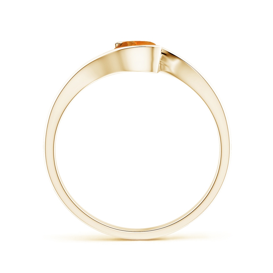 5mm AAAA Semi Bezel-Set Solitaire Round Citrine Bypass Ring in Yellow Gold side 1