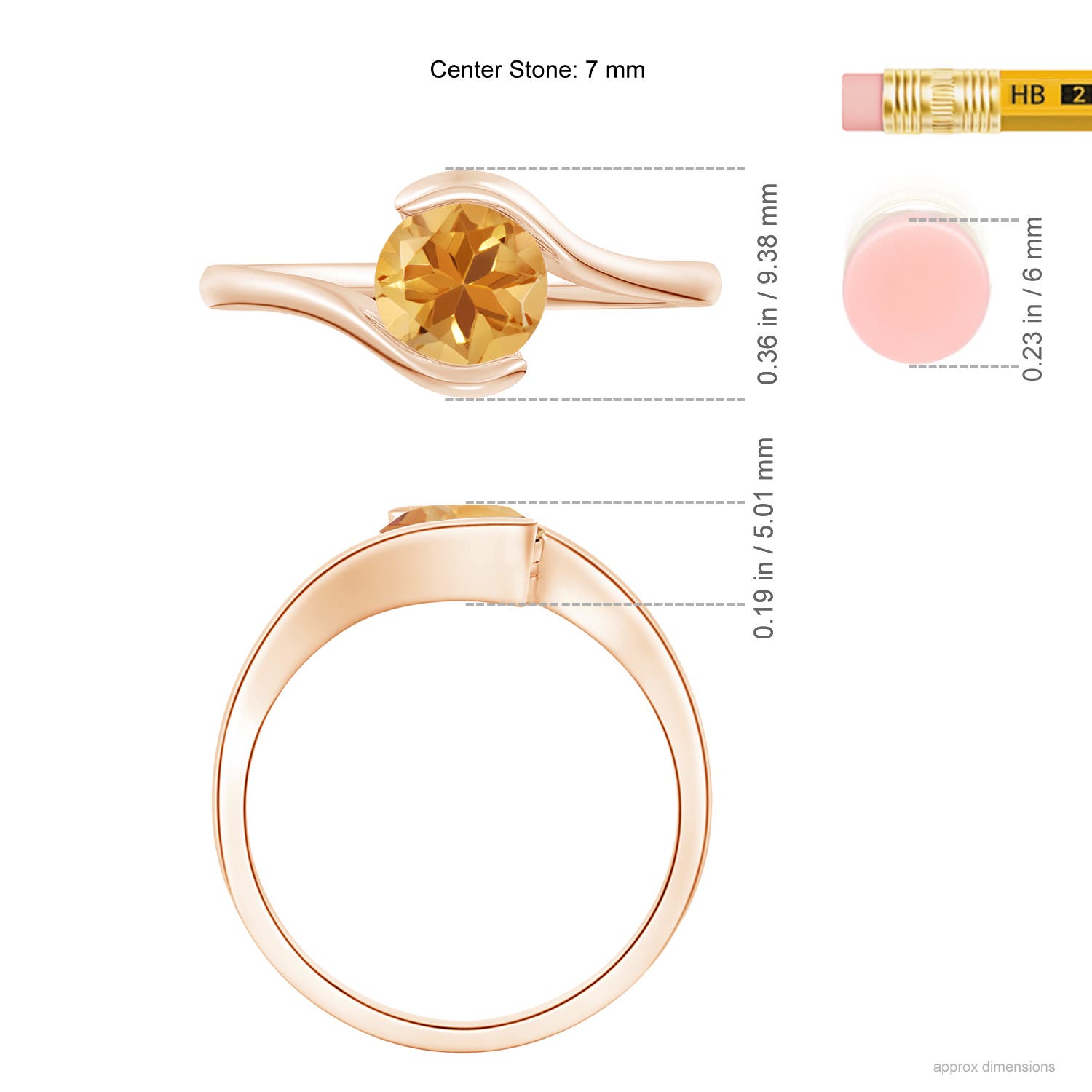 A - Citrine / 1 CT / 14 KT Rose Gold