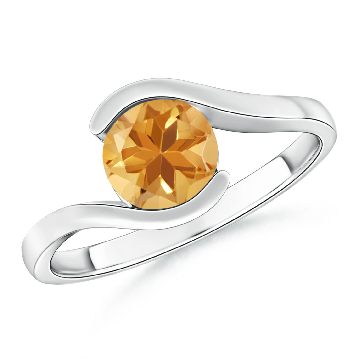 A - Citrine / 1 CT / 14 KT White Gold