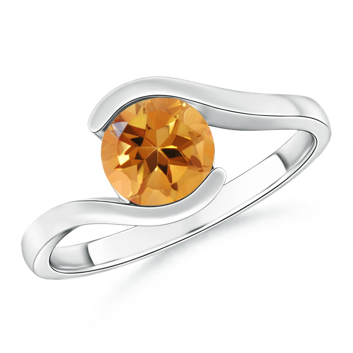 AA - Citrine / 1 CT / 14 KT White Gold