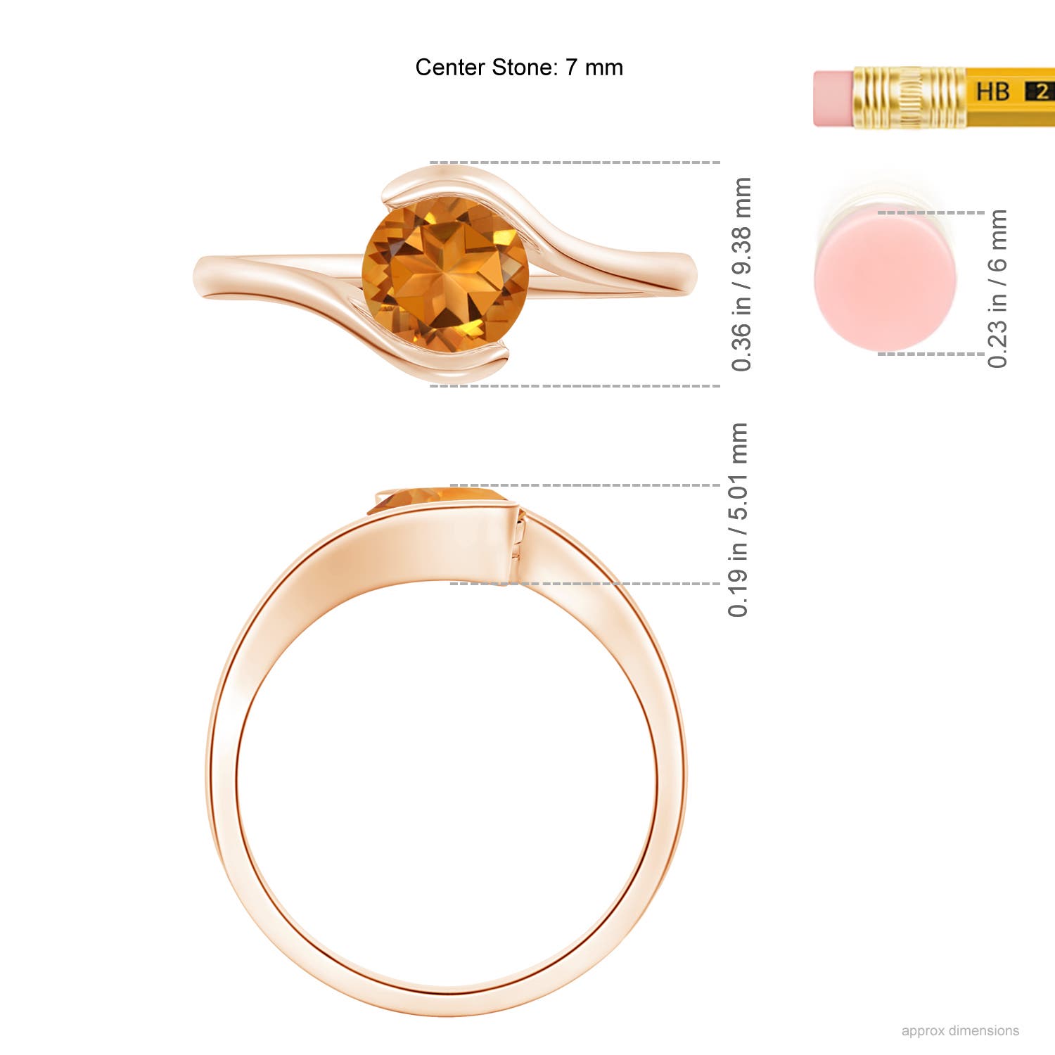 AAA - Citrine / 1 CT / 14 KT Rose Gold