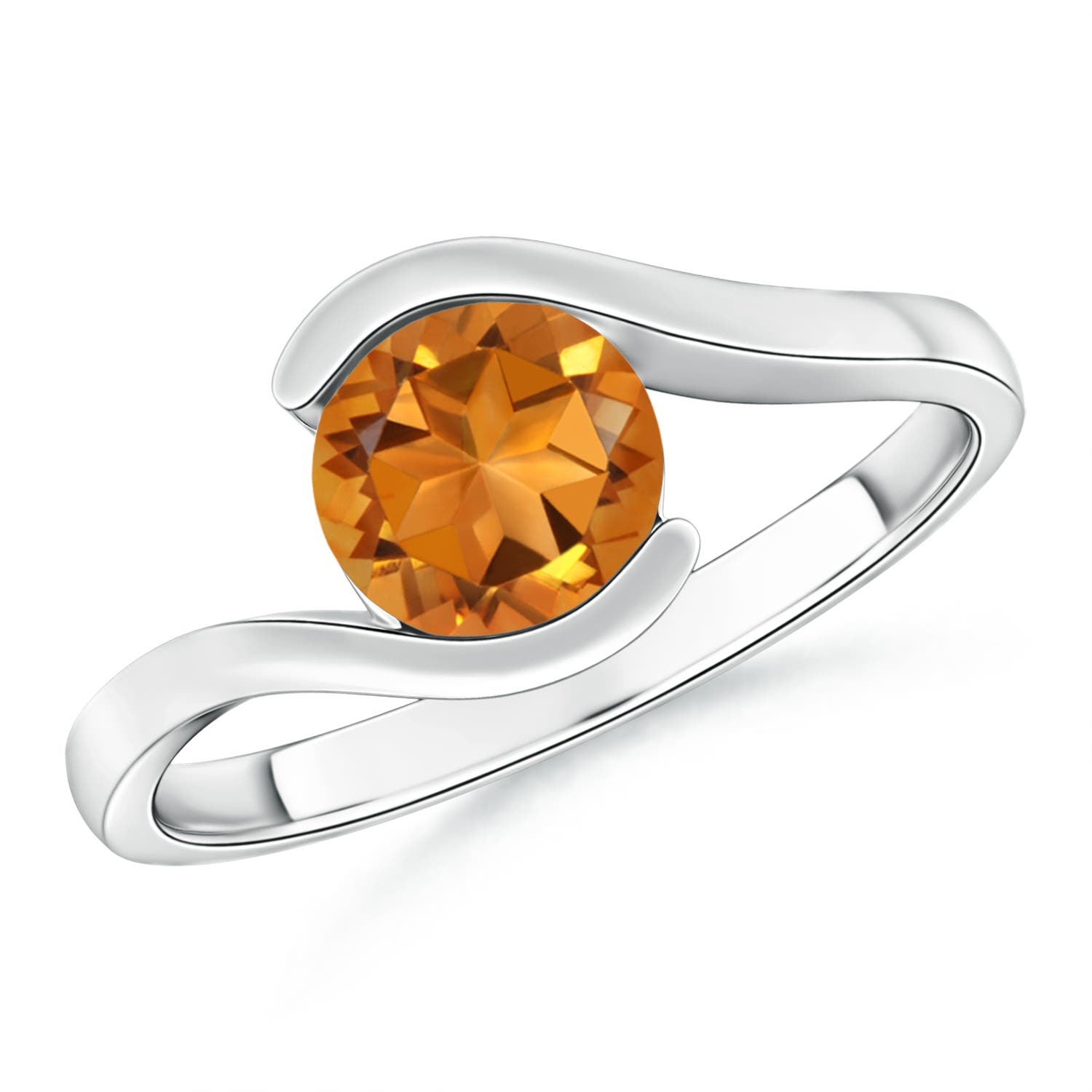 AAA - Citrine / 1 CT / 14 KT White Gold