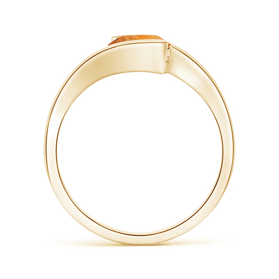 6.5mm AAA Semi Bezel-Set Solitaire Round Citrine Bypass Ring in Yellow Gold side 1