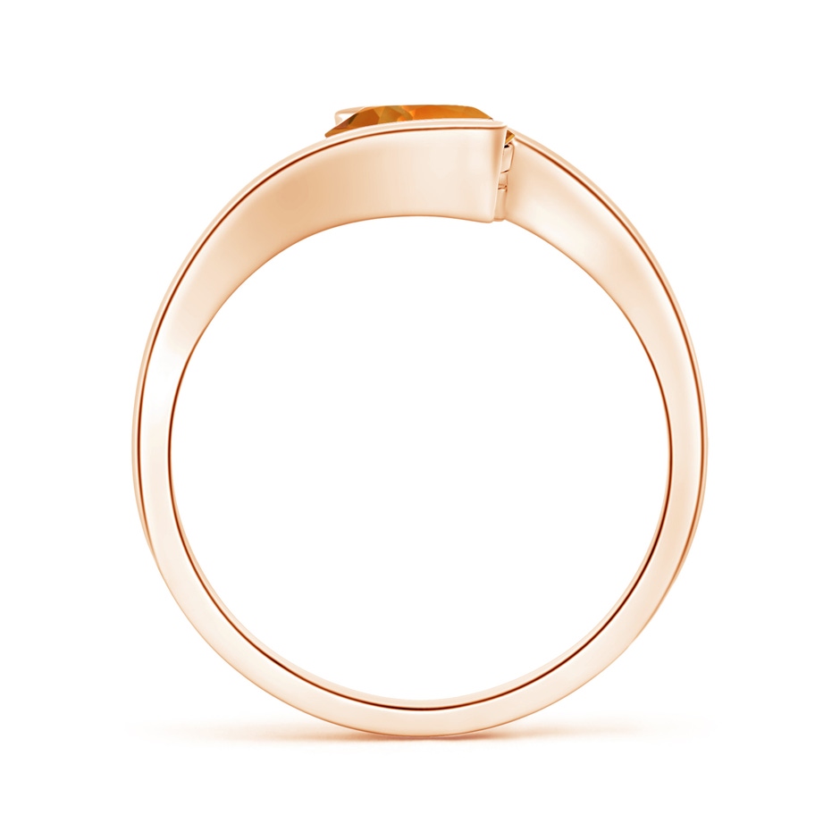 6.5mm AAAA Semi Bezel-Set Solitaire Round Citrine Bypass Ring in Rose Gold side 1