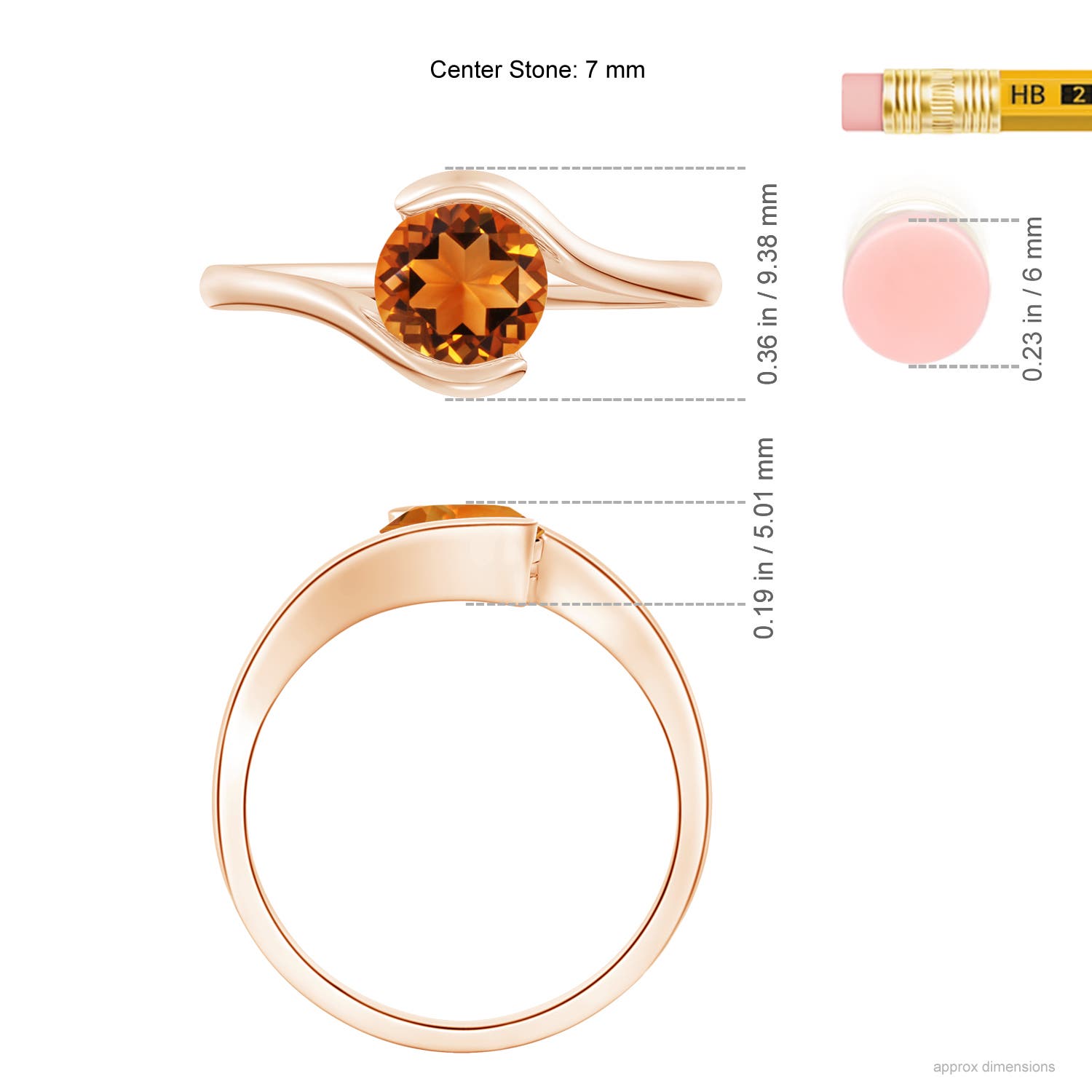 AAAA - Citrine / 1 CT / 14 KT Rose Gold