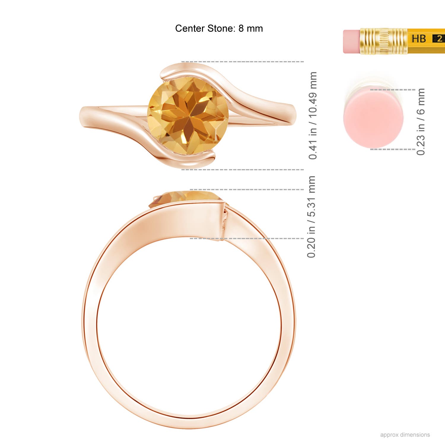 A - Citrine / 1.5 CT / 14 KT Rose Gold